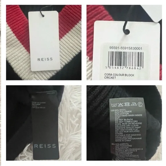 New! REISS London Striped Color Block Wool Blend Sweater - Picture 12 of 12